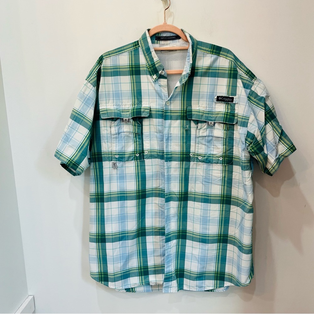 Columbia PFG long sleeve Super Bahama green Shirt adult Large